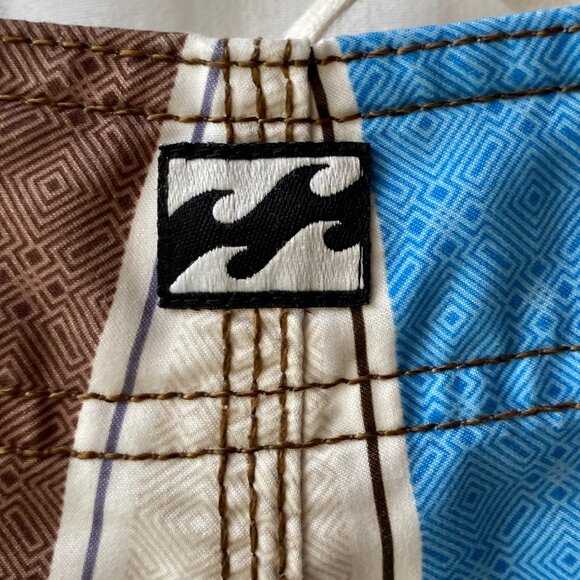 Billabong Swim Trunks Mens Size 34 Color Block Plaid Board Shorts Bathing Suit - Picture 11 of 16